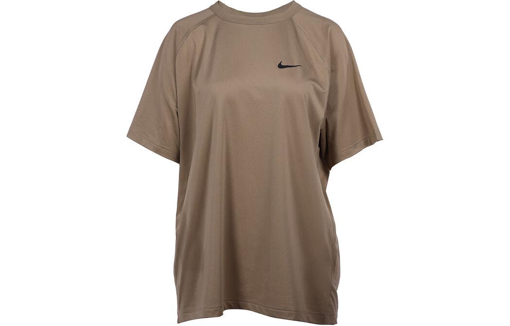 Nike T Shirts Men s Brown Crew Neck Moderate Straight Fit DV9816-247 M