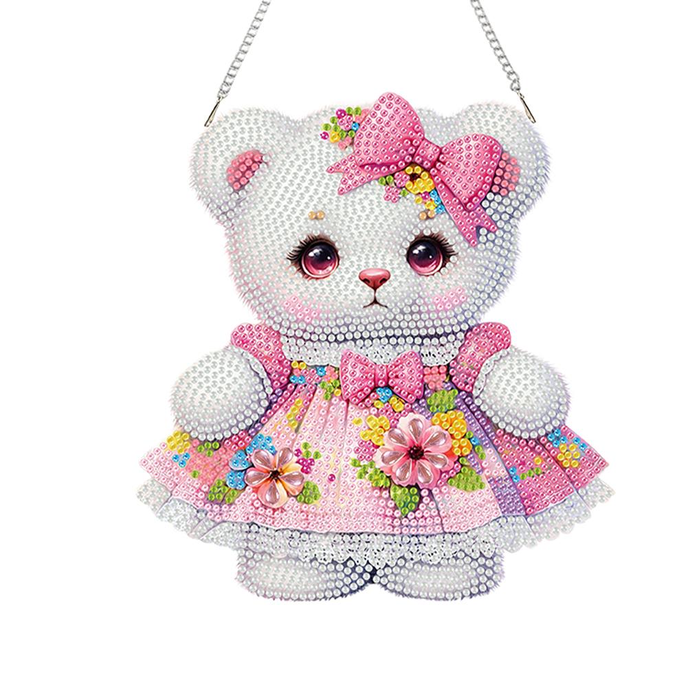 

Acrylic Special Shape Feather Bear Rhinestone Diamond Art Pendants Diamond Painting Ornaments Diamond Painting Hanging Pendant