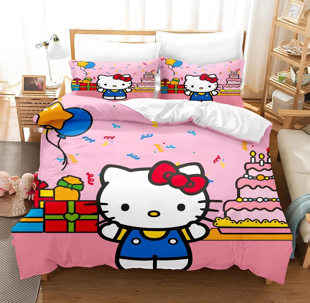 Hello Kitty Duvet Cover Set: Custom Printed Bedding