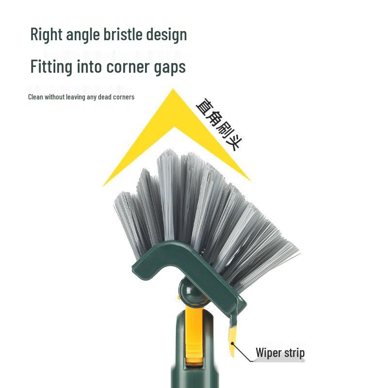 Rotatable Hard Bristle Bathroom Floor Scrubbing Brush for No-Gap Cleaning