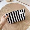 Small Portable Makeup Bag Original Striped Cosmetic Pouch Simple Storage Organizer For Daily Use