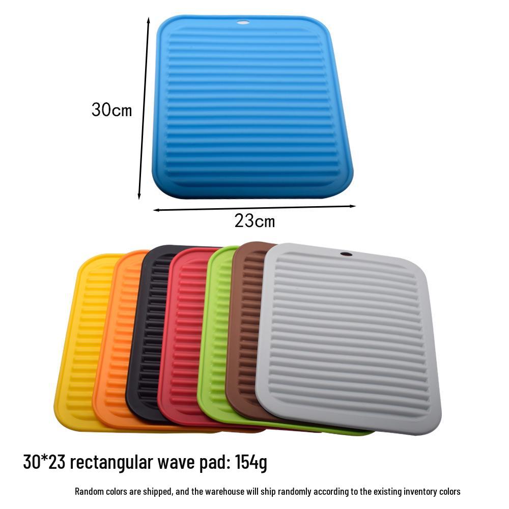 Silicone Kitchen Draining and Non-Slip Mat – Soundproof, Shockproof, Heat Resistant, Anti-Scald Countertop and Cutting Board Mat
