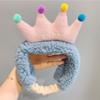 Plush Colorful Crown Hairband Soft Spa Headbands Elastic Furry Turban Non-slip Headwrap for Washing Face Makeup Tool