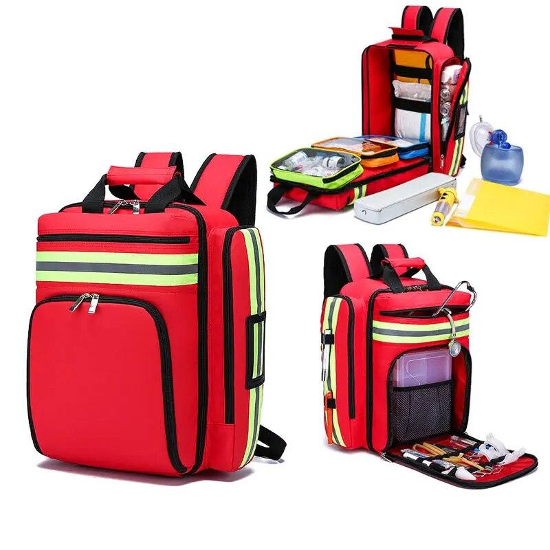 First Aid Medical Bag Outdoor Emergency Rescue Large Sorted Storage Bag Multi-pocket Waist Bag Camping Survival Trauma Backpack
