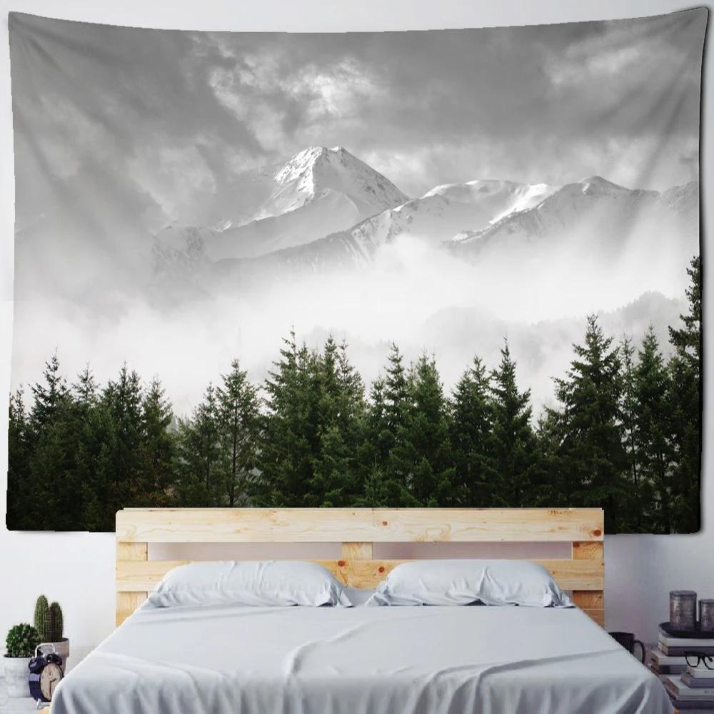Mountain And River Impression Painting Tapestry Wall Hanging Psychedelic Hills Natural Scenery Witchcraft Hippie Home Decor