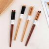 4 Pairs of Handmade Japanese Natural Chestnut Wood Sushi Chopsticks Reusable Chopstick Set Value Gift Sushi Chinese Food Tie