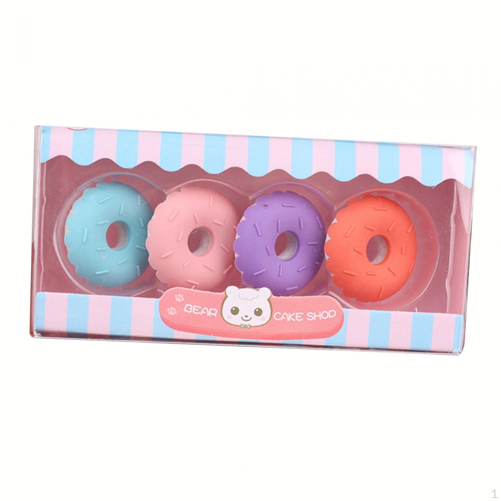 Cartoon Mini Eraser Holiday Prize Gift Portable Box Erasers for Puzzle Toy Donut