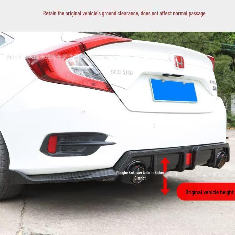 Tenth-Gen Civic Rear Spoiler Kit: Three-Section Lip with Lights