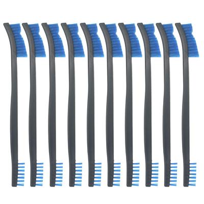 Motanar 10er-Pack Doppelseitige Universal-Waffenreinigungsbürsten 7" Messing Stahl Nylonborstenbürste (Blaues Nylon)