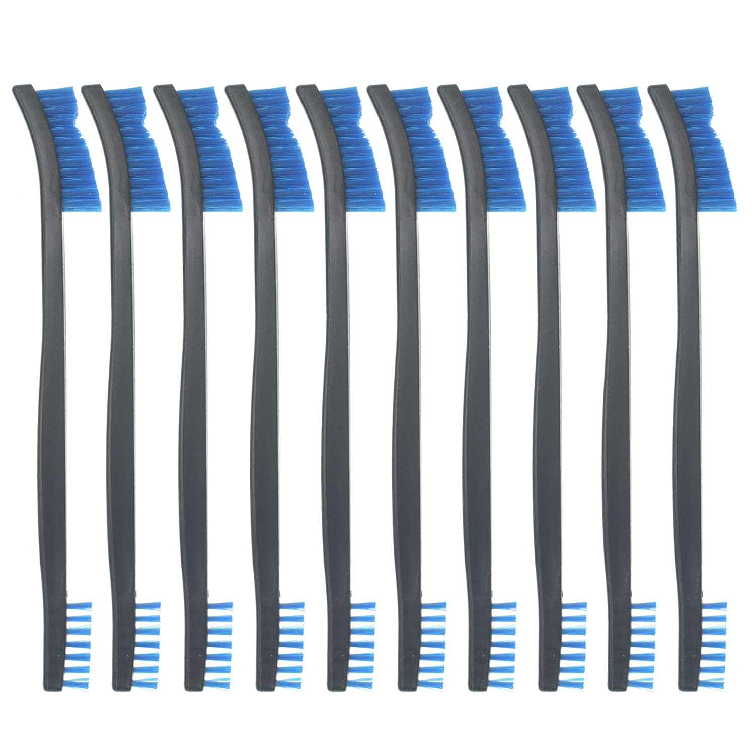 

Motanar 10 Pack Double End Utility Gun Cleaning Brushes 7 Brass Steel Nylon Bristles Brush (Blue Nylon) Medium зелёный