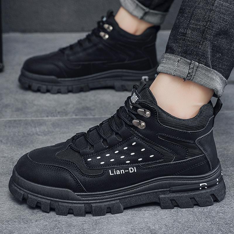 New Men's Shoes Korean Style Boots Fashionable Men's Martin Boots Trendy Casual Shoes British Style Work Shoes
