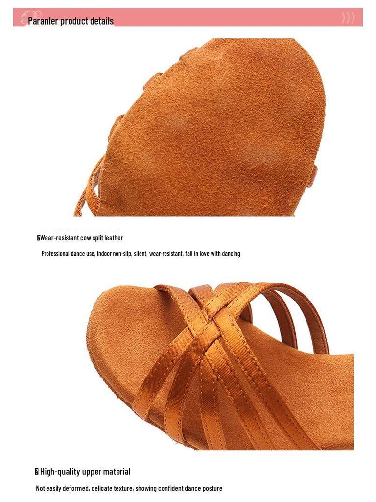 Damen Latein Tanzschuhe - Weiche Sohle, Hoher oder Mittlerer Absatz, Indoor, Schwarz