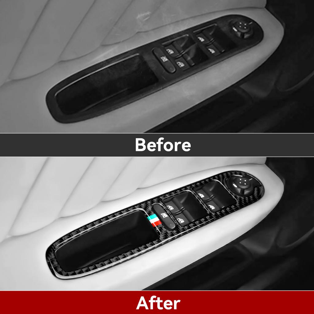 Samolepky na spínače oken do auta Obložení z uhlíkových vláken pro kompatibilitu s Alfa Romeo 159 2004-2011