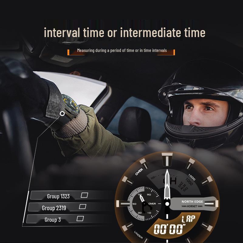 Men's Waterproof Outdoor Sports Smartwatch with Alarm, Stopwatch, Countdown, Multifunctional Student Model - Black Gold