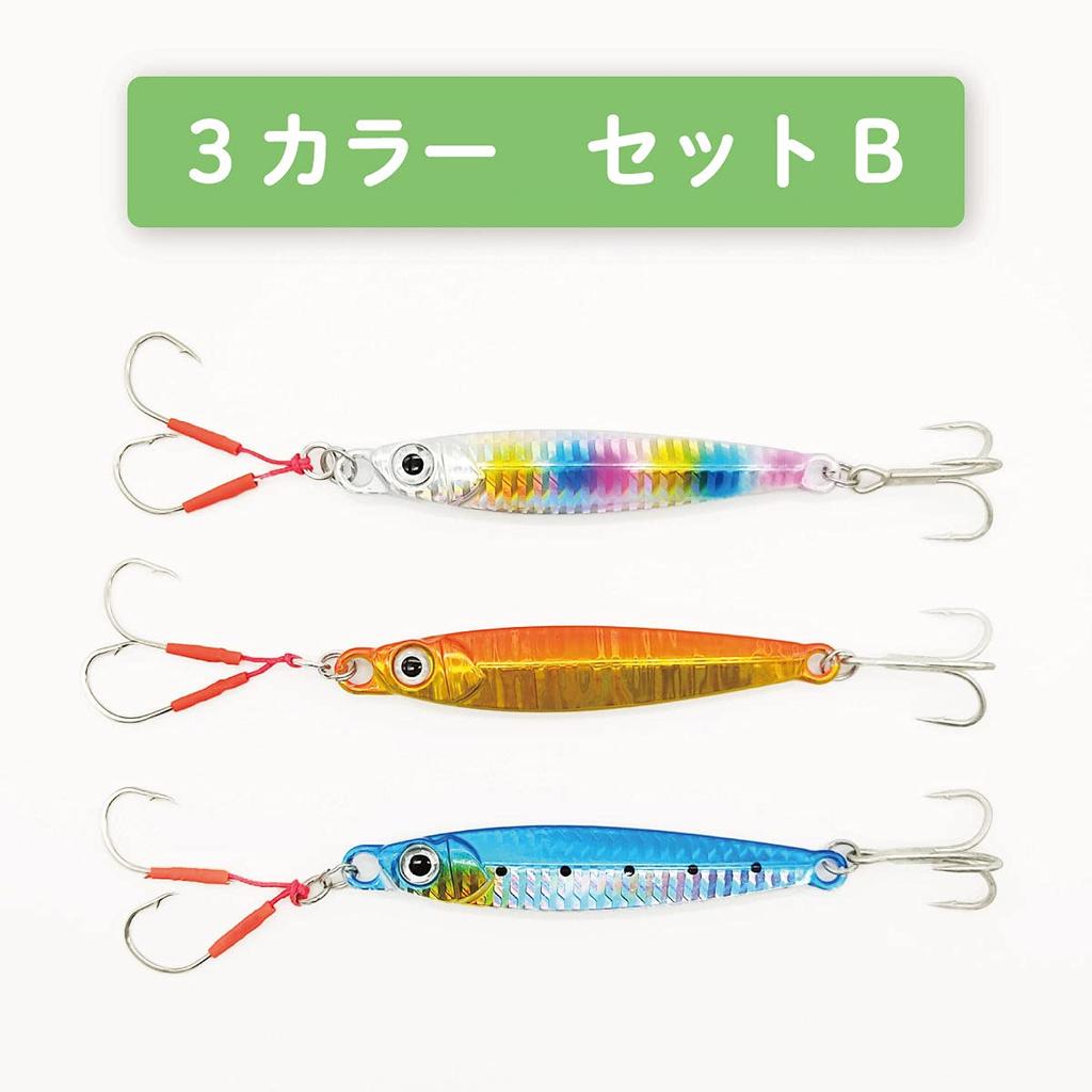 Orurudo Fishing Tackle Tungsten Jig Tangled B 3 Colors Equipped with W Assist Hook Orurudo Tungsten Jig qb100200y05n0 (Set B) (60g)