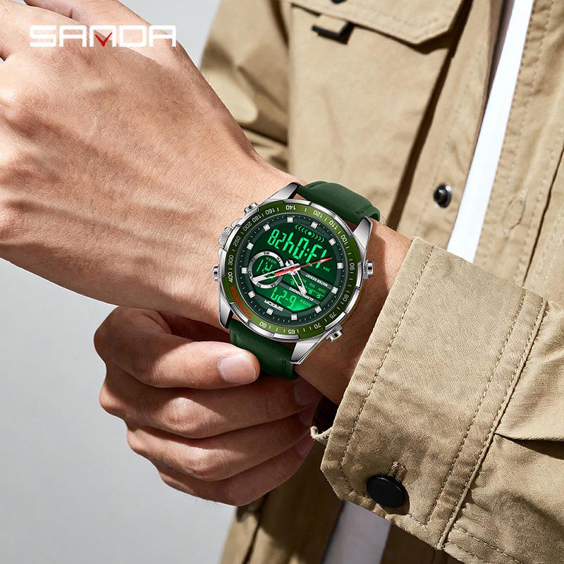 Sanda Multi-strap Electronic Sports Watch - New Style, Multifunctional, Waterproof, Student Timing Watch