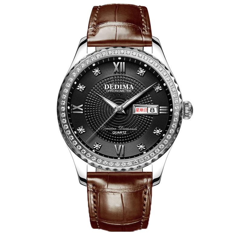 

Мужские водонепроницаемые светящиеся часы с пряжкой-бабочкой, полностью золотой твердый стальной ремешок