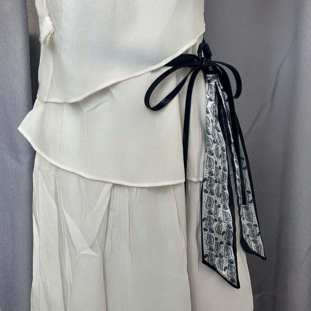 Bohemian Style Cashew Printed Belt Adjustable Silk Tie Design Belt Retro Jacquard Waistband  Girls