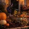 Unique Magic Cauldron Decor Solar Christmas Santa Yard Light, Witch Skull Projection Garden Stake Lamp with LED Flowing Water Lanterns & Waterfall
