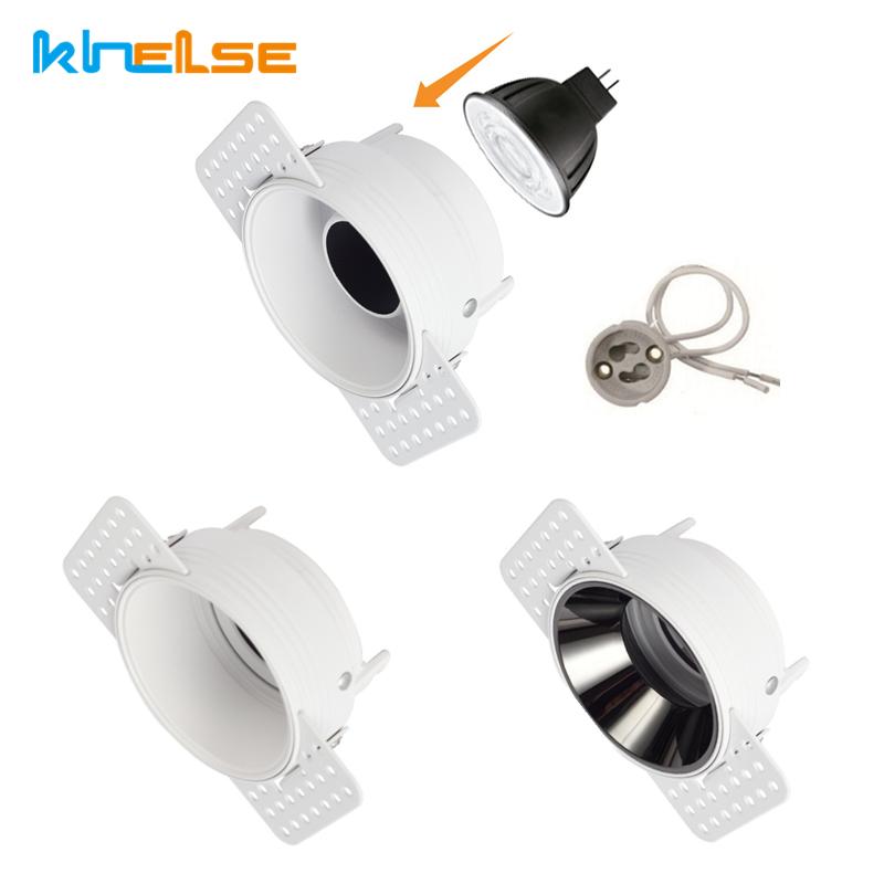 Anti-glare Frameless Recessed LED Ceiling Downlight Bracket Spotlight Adjustable Frame GU10/MR16/11 Lamp Holder Fitting Fixture