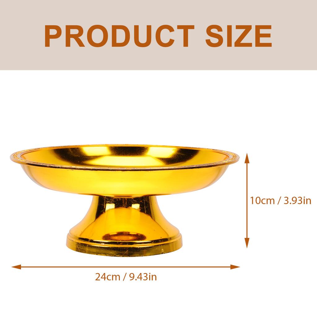 Exquisite Golden Retro Temple Fruit Tray for Worship Offerings Sacrificing Fruit Plate Decorative Plate Temple Supplies High