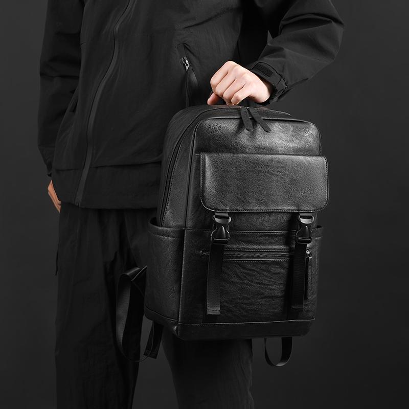 Męski plecak PU, biznesowa torba na komputer, duża pojemność, plecak na zewnątrz, torba studencka