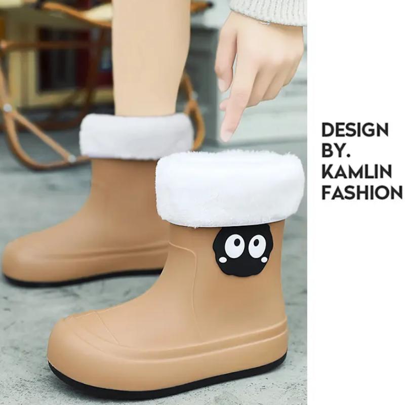 Модные новые женские нескользящие резиновые сапоги — фото 4