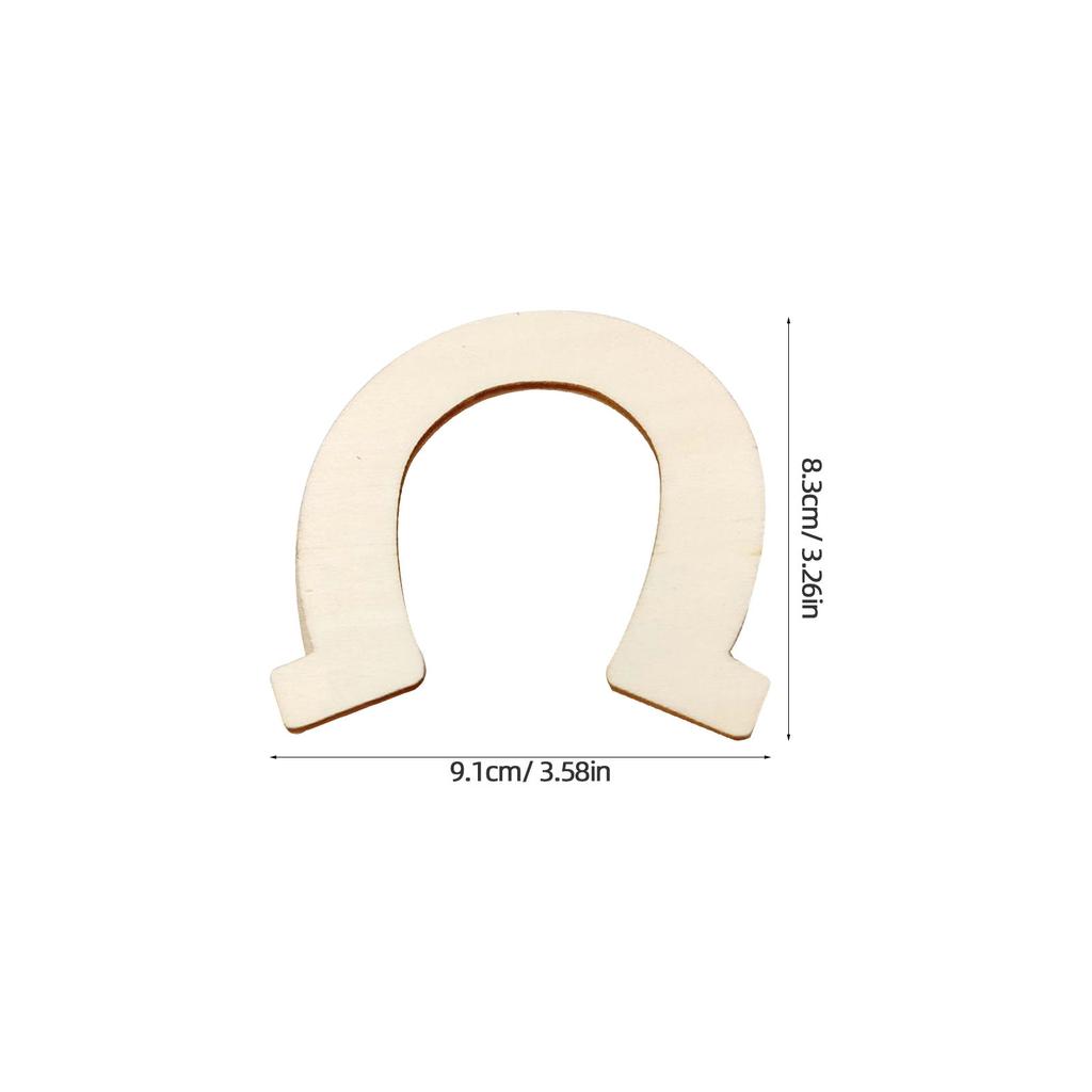 10Pcs DIY Horseshoe Wood Slices Unfinished Wooden Cutouts Light Weight Easy To Color Double Sided Kids Painting Crafts Room