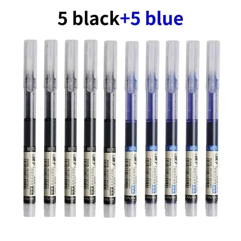 10/20PCS High Quality Needle Type Gel Pens Black Blue Red Ink Straight Liquid Pen  Stationery School & Office Supplies