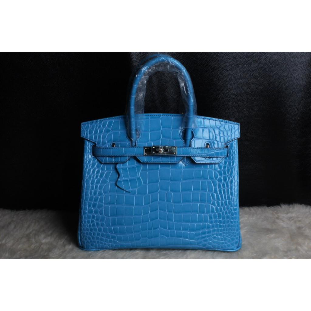 FD64102940 Herbst und Winter neue Platin Macaron Serie Krokodilmuster tragbare Schulter Rindsleder Tasche 25CM