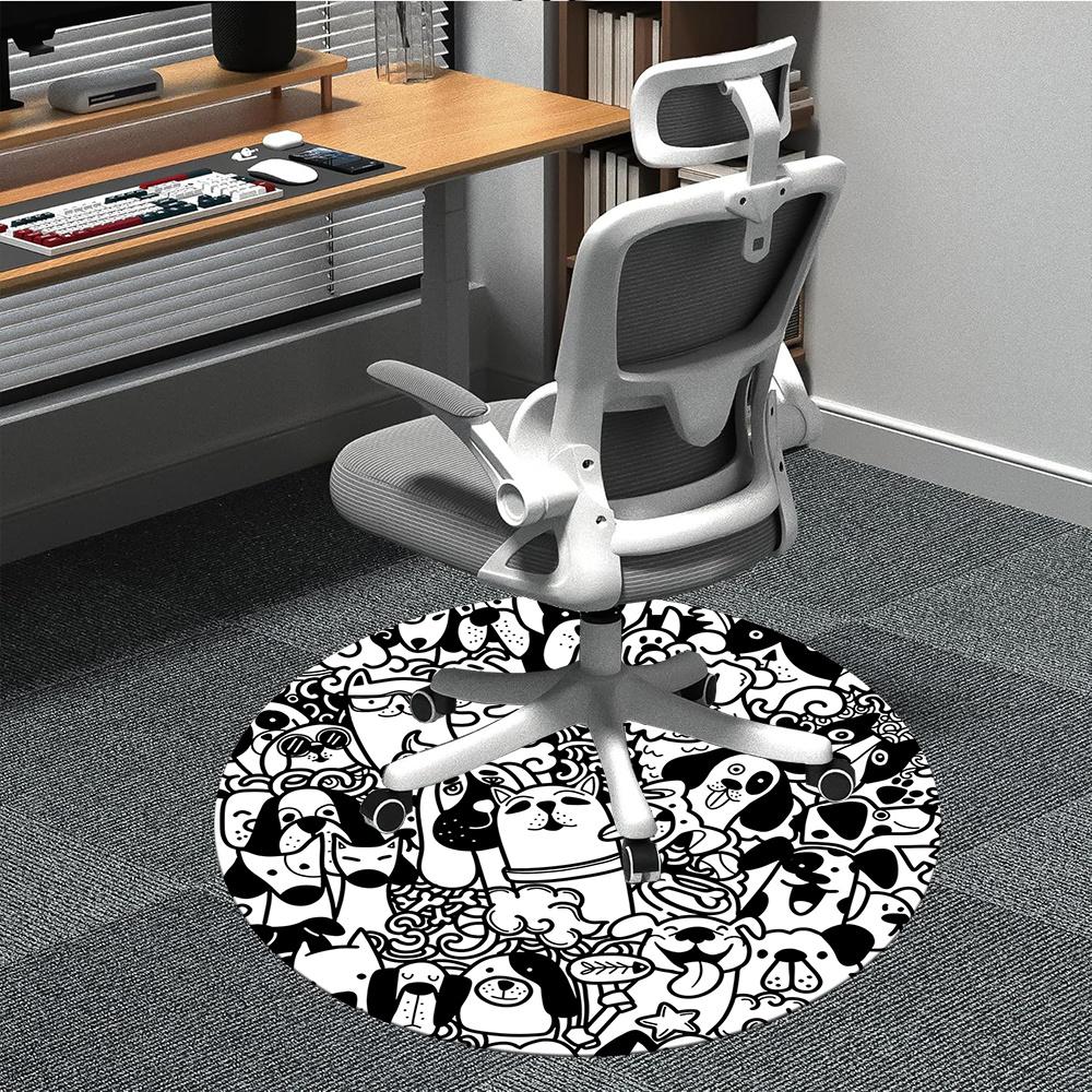

1pc Puppy Pet Office Round Area Rug, Indoor Mat Suitable ForOffice, Under Office Chairs Bedroom Living Room Home Decor, Room Decot231 80cm by 80cm