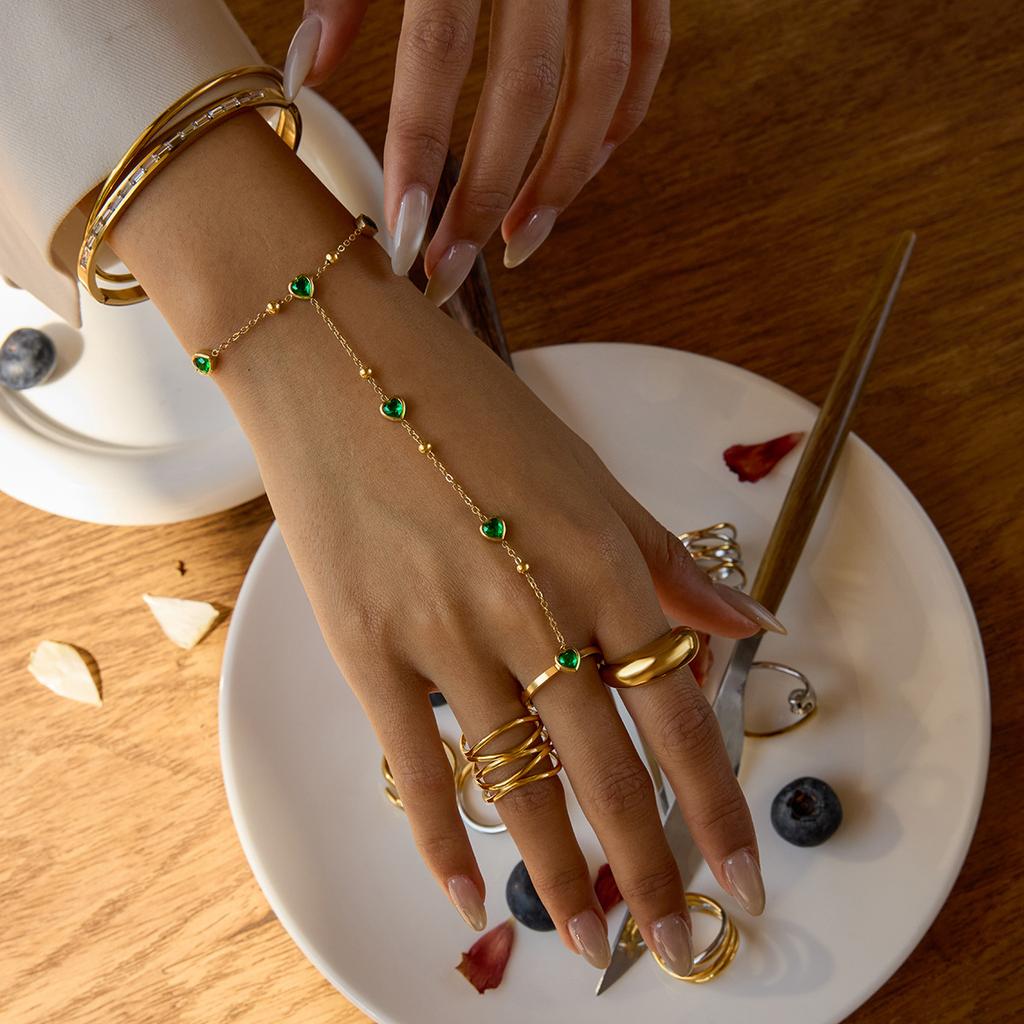 JYL TS Bracelet  Finger-connected Ring Design Unites Hearts & Luck