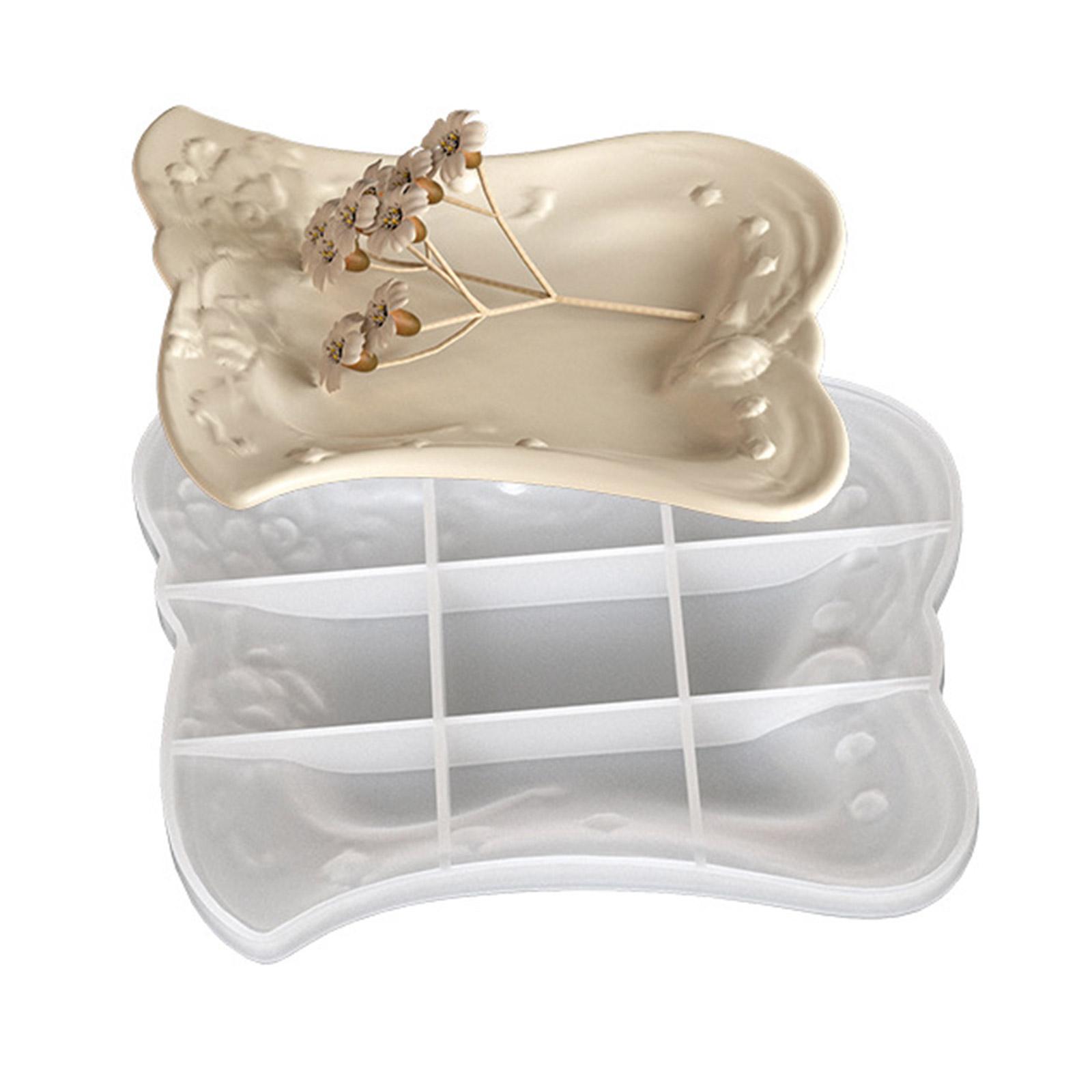 

Винтажная силиконовая форма для овального/круглого/квадратного подноса с тиснением для смолы, цемента, поделок своими руками, органайзера для ювелирных изделий 3