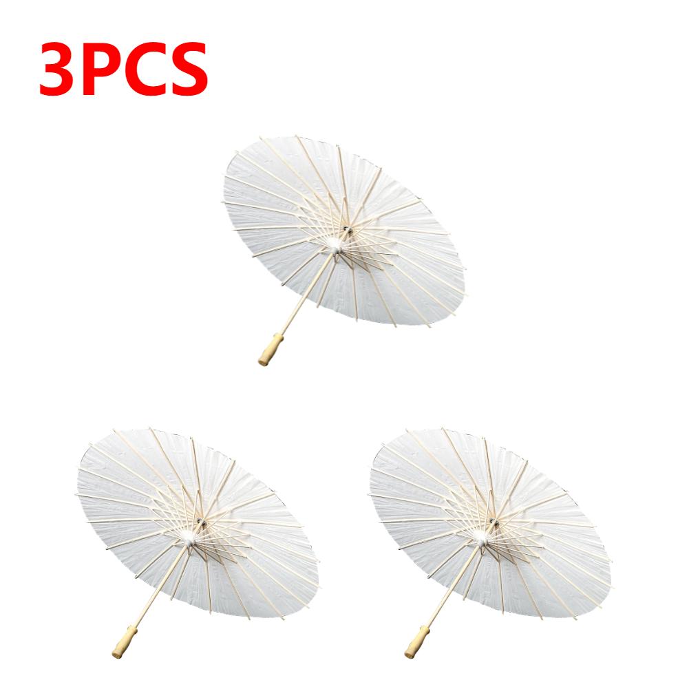 1-5Pcs 60cm White Paper Umbrellas Parasol Paper Umbrella Chinese Japanese Oiled Paper Umbrella Decorative DIY Painting