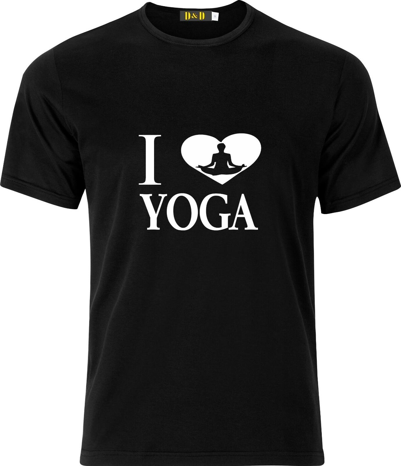 I Love Yoga xmas funny cotton T Shirt Mens Womens Tees Top S