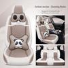 Universal Linen Cartoon Panda Car Seat Cushion Set for All-Season