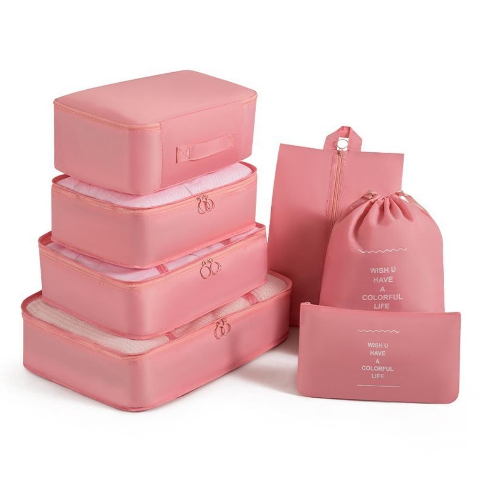 7pcs Foldable Clothes Sorting Bag Waterproof Packing Cubes Simple Design Travel Storage Bag  Shoes
