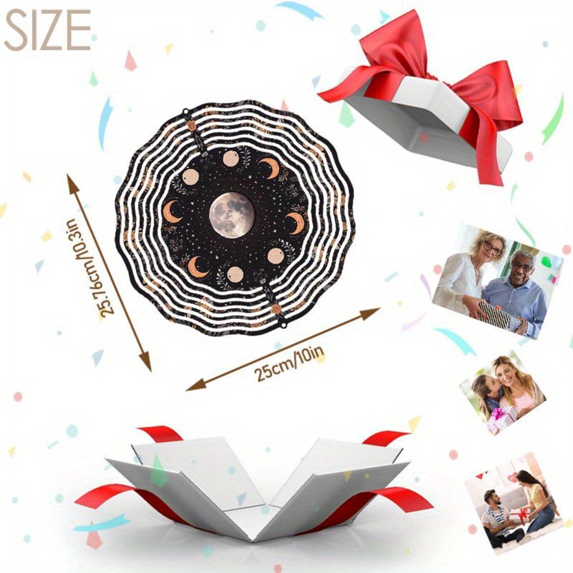 

Металлический музыкальный колокольчик с дизайном «Фазы Луны Звездная Ночь» Декор для сада на открытом воздухе Успокаивающий звук для патио, вечеринки, праздничного украшения