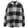 Gingham Check Pattern Reversible Shirt Jacket M Gray Men's Used