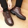 fashion Men's Cotton Shoes 2024 Winter New Plush Insulation Business Comfort Leather Shoes Outdoor Casual Sports Shoes Anti-skid