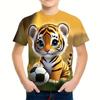 T-Shirts for Boys Cute Cartoon Tiger 3D Print Short Sleeves Graphic T Shirts Fun Children's Clothing Sporting Style Boys Clothes