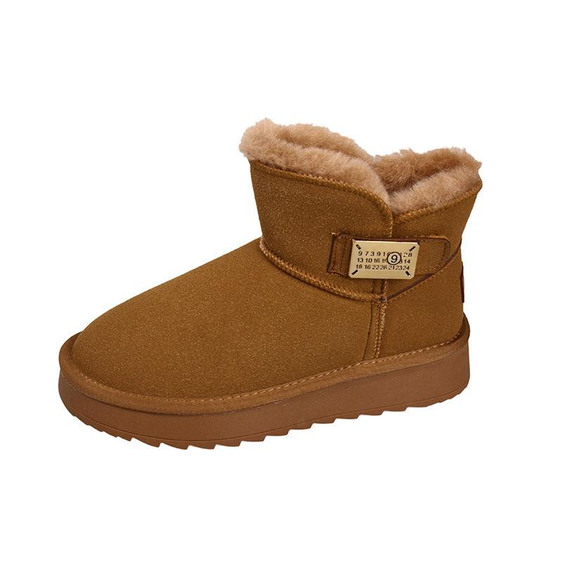 Schneestiefel Damen Winter Samt Verdickt Warm Baumwollschuhe Weiche Sohle Rutschfest und Schneesicher Dicke Sohle Kurze Stiefel Baumwollschuhe