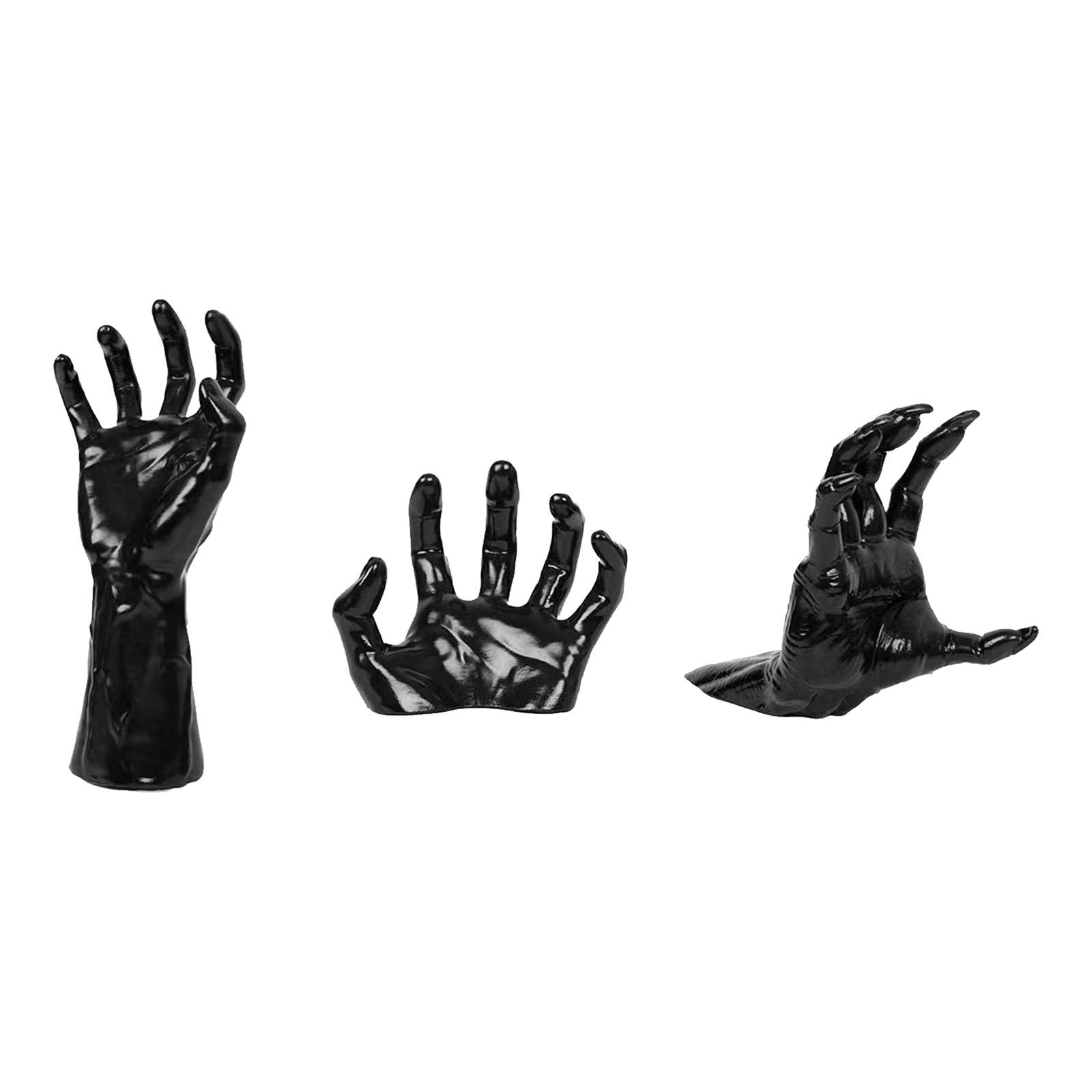 

3 шт. Хелловінський настінний моторошний декор рук зі свічкою, що світиться, моторошні простягнуті руки, декор для стіни, будинку, дому, мистецька скульптура