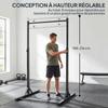 Power Tower Weight Training Station, 200 kg, Pull-Up Bar, 8 Height Levels, Black
