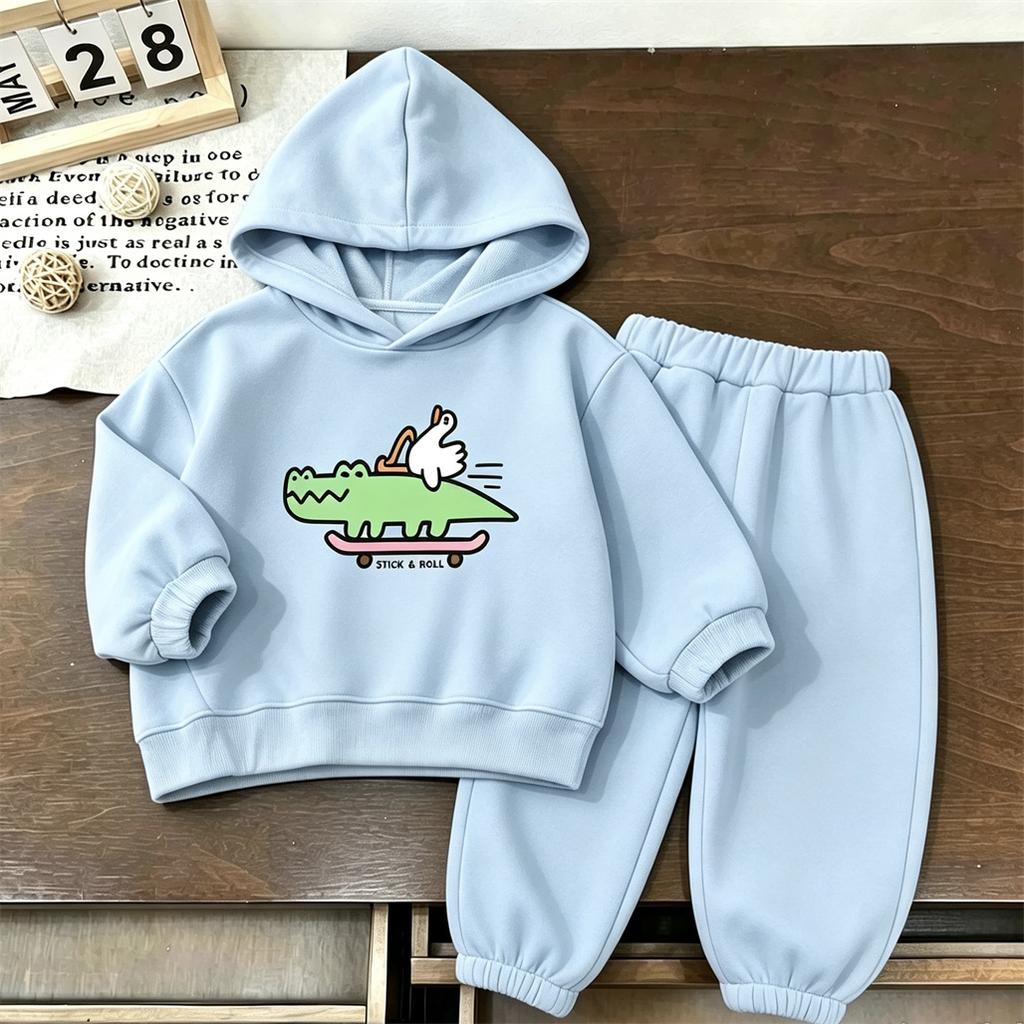 Blue Beige White 2pcs For Small Child Hoodies Pants Hot Selling Clothes 2027 Autumn Winter New Costume Kids Fashion Tracksuits