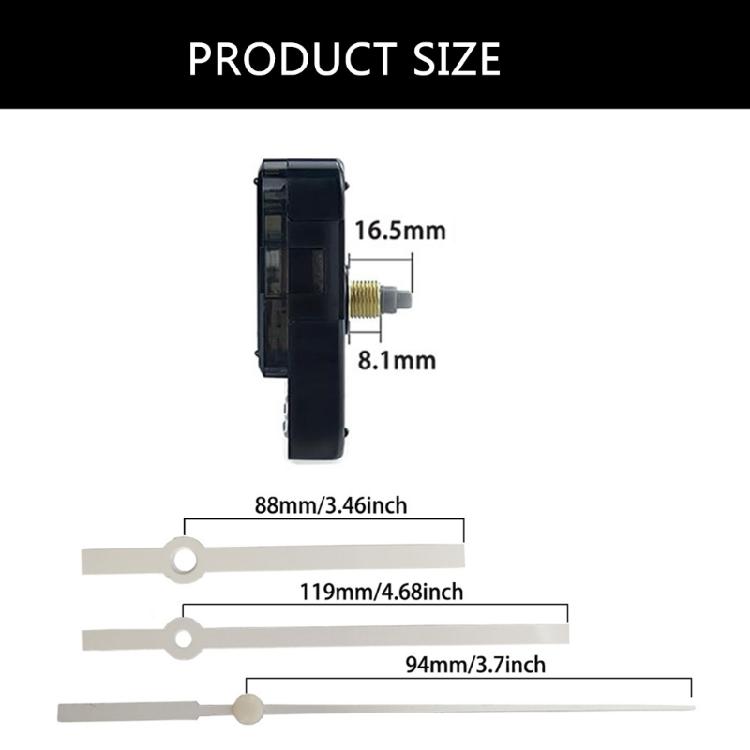 Easy Installation Long Shaft Clock Repair Parts Quiet Quartzs Clock Movement Mechanism with Metal Hands Replacement Kits
