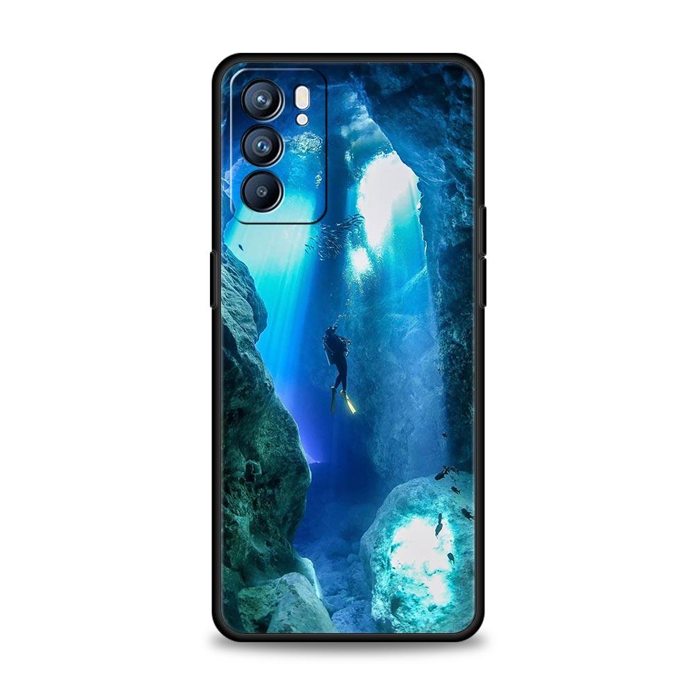Scuba Diving Phone Case For Oppo A54 A53 A52 A15 A95 A16 A78 A79 A80 A98 4G Find X5 X6 Reno10 12 13 F Pro 5G Cover