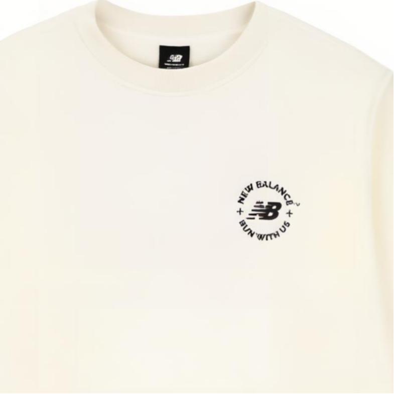 New Balance Sweatshirts Men's White Crew Neck Moderate Regular AMT33343-CIC