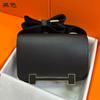 Leather Crossbody Bag Small Square Retro Style Lock Accent Daily Use