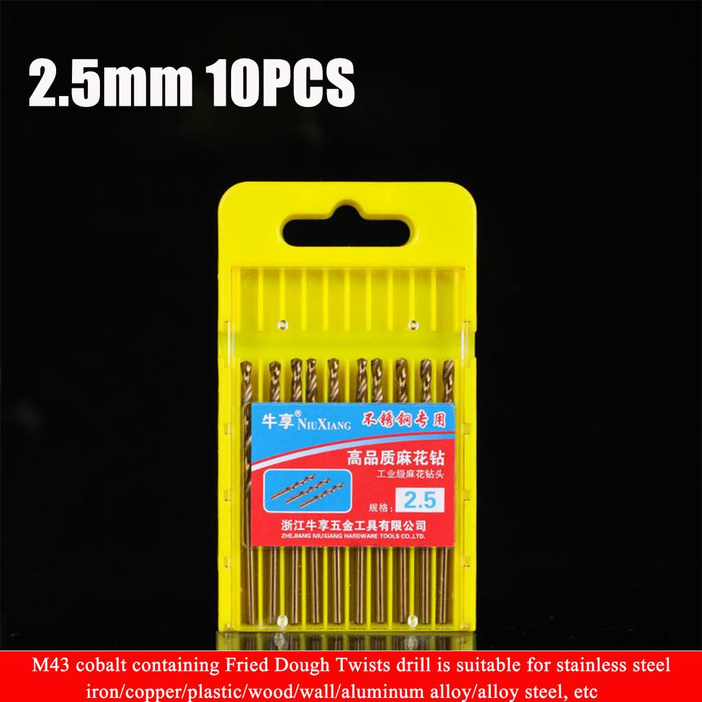 Спиральное сверло, сверла для 10 шт. Спиральные сверла для высококачественной стали с прямым хвостовиком, деревообрабатывающий сверлильный инструмент(2.0,2.5,3.5мм)